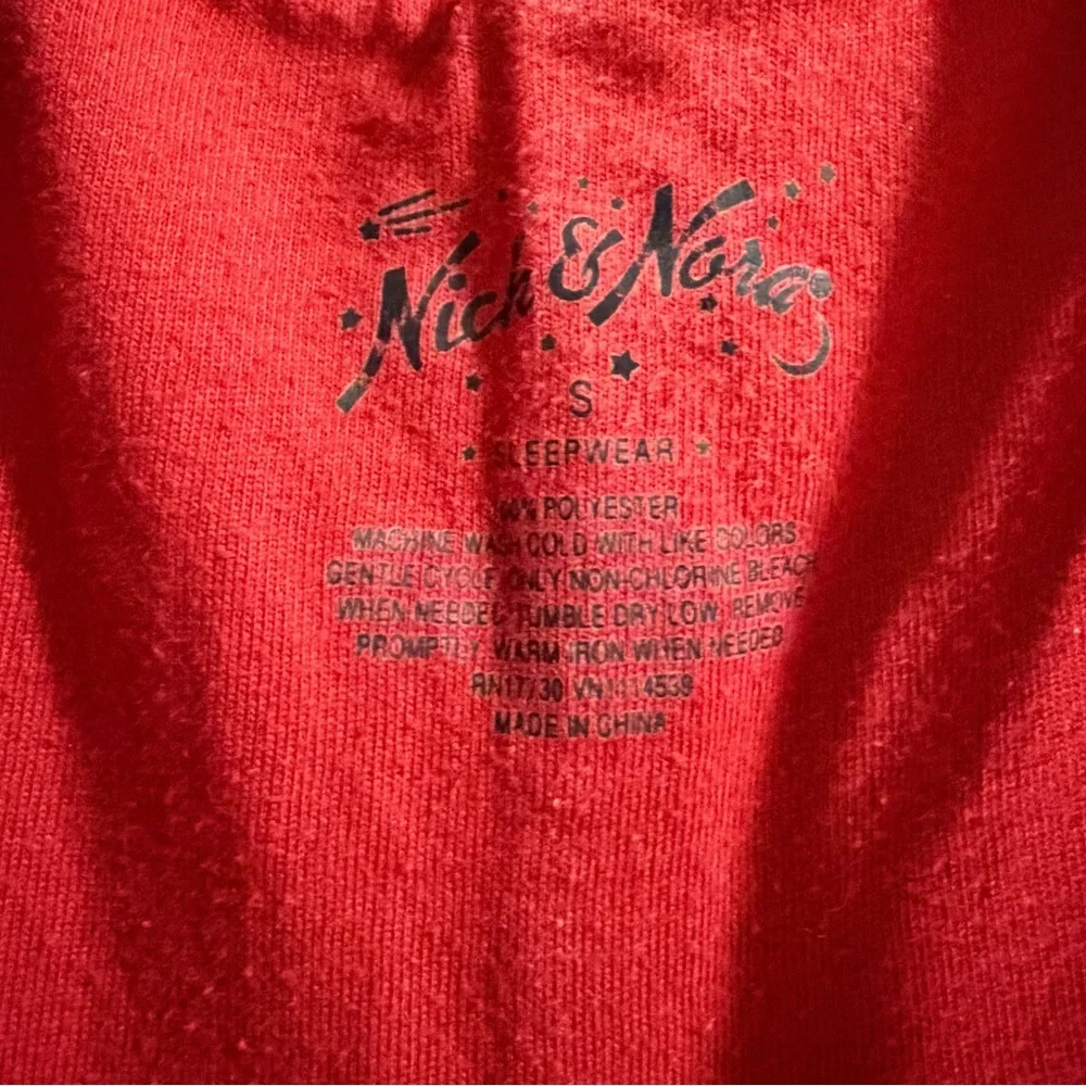 Nick & Nora Vtg Sock Monkey Pjs skate Red pajamas sleeper one piece Size Small - Picture 2 of 4